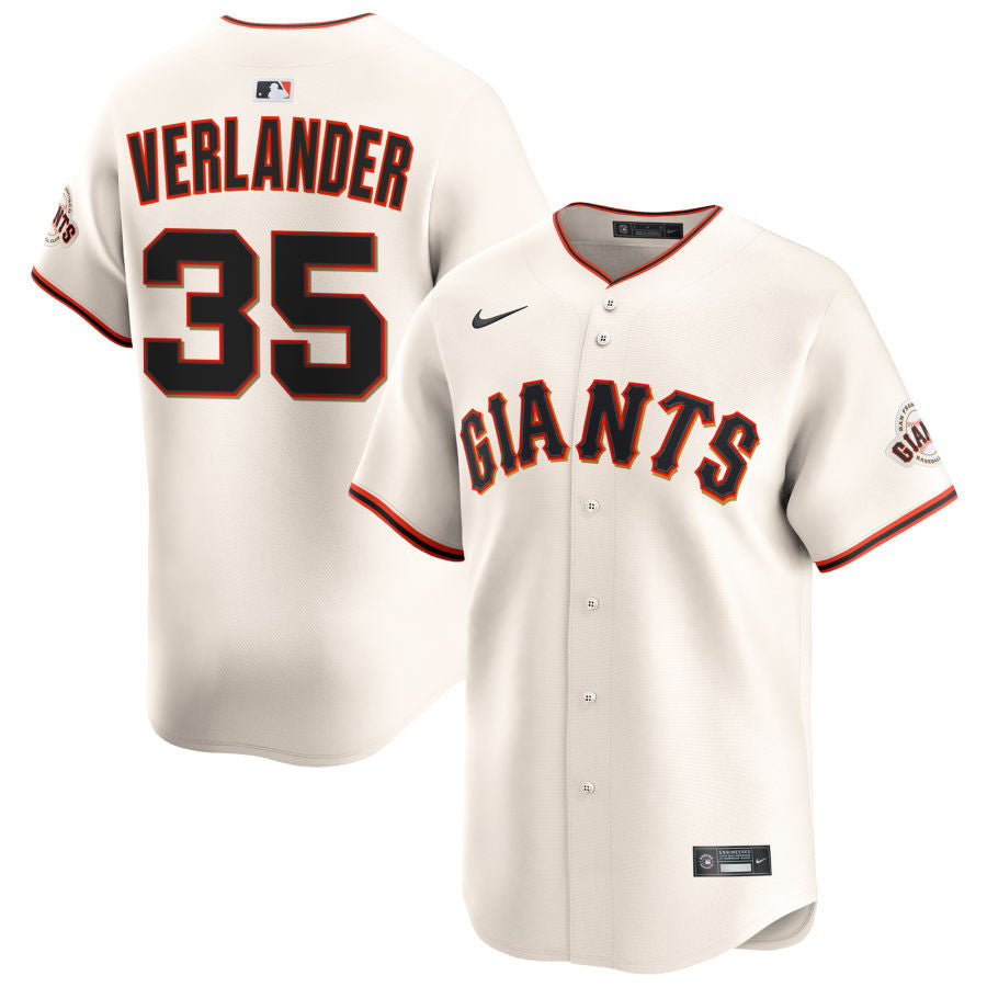Justin Verlander San Francisco Giants 2025 Cream Home Limited Jersey - Cream