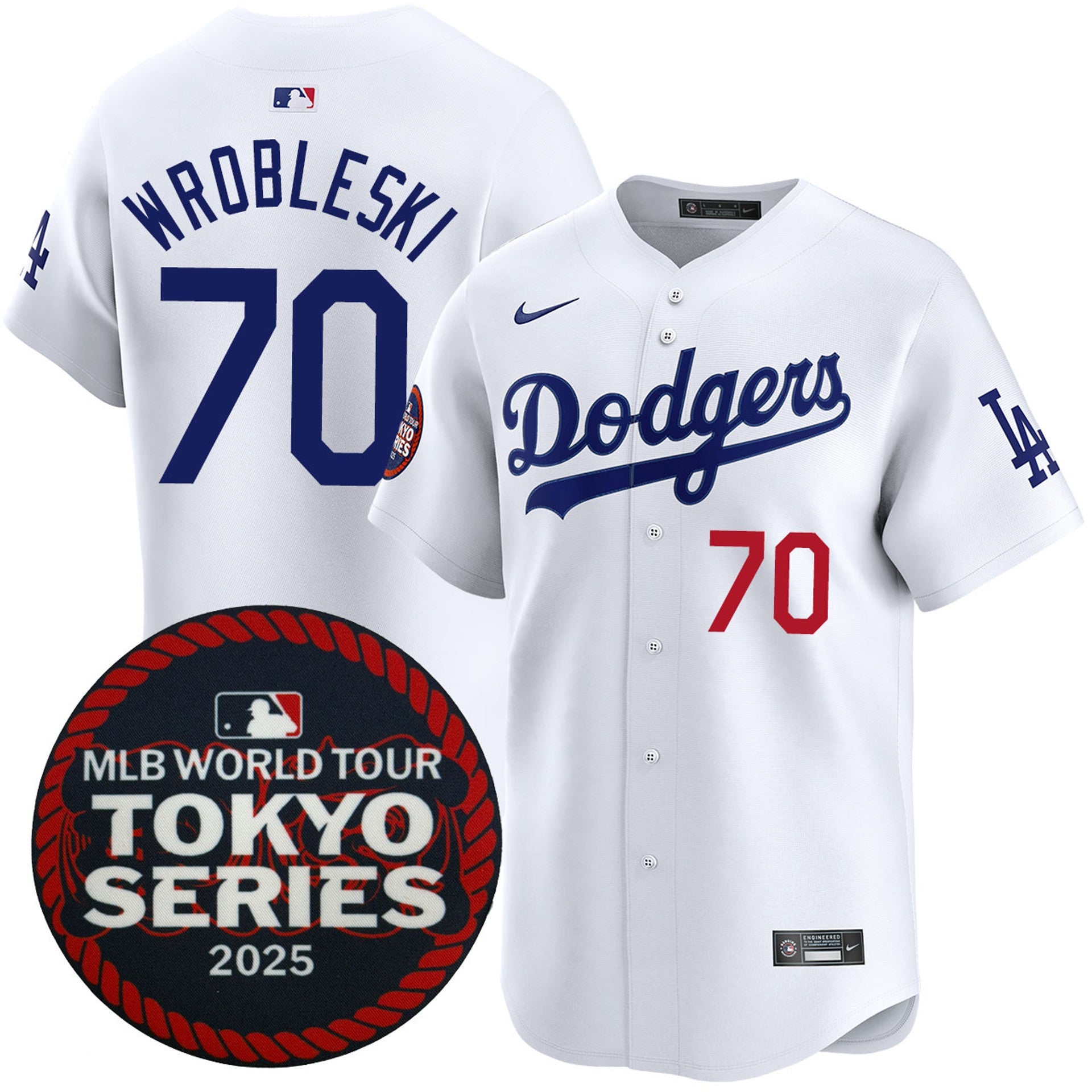 Justin Wrobleski Los Angeles Dodgers 2025 Home Tokyo Series Jersey - White