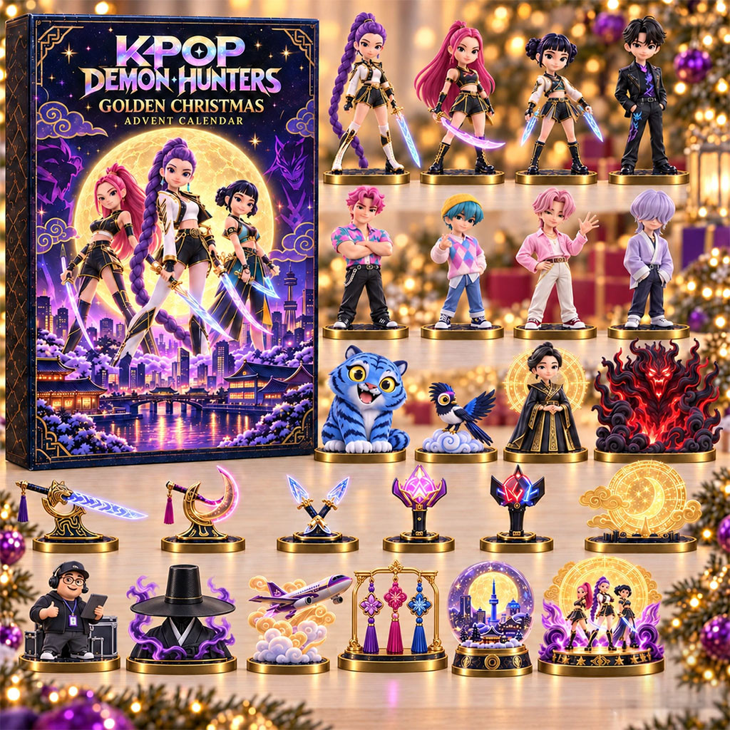 K-Pop Demon Hunters Golden Christmas Advent Calendar Xmas Ornaments K-Pop Demon Hunters Merch