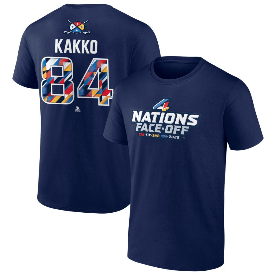 Kaapo Kakko 2025 4 Nations Face-Off Pick-A-Player Navy T-Shirt 1 Kaapo Kakko 2025 4 Nations Face-Off Pick-A-Player Navy T-Shirt