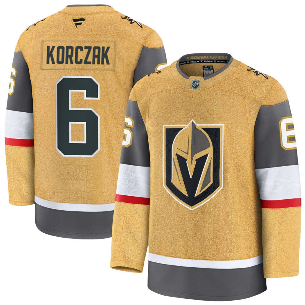 Kaedan Korczak Vegas Golden Knights 2026 Home Premium Jersey - Gold