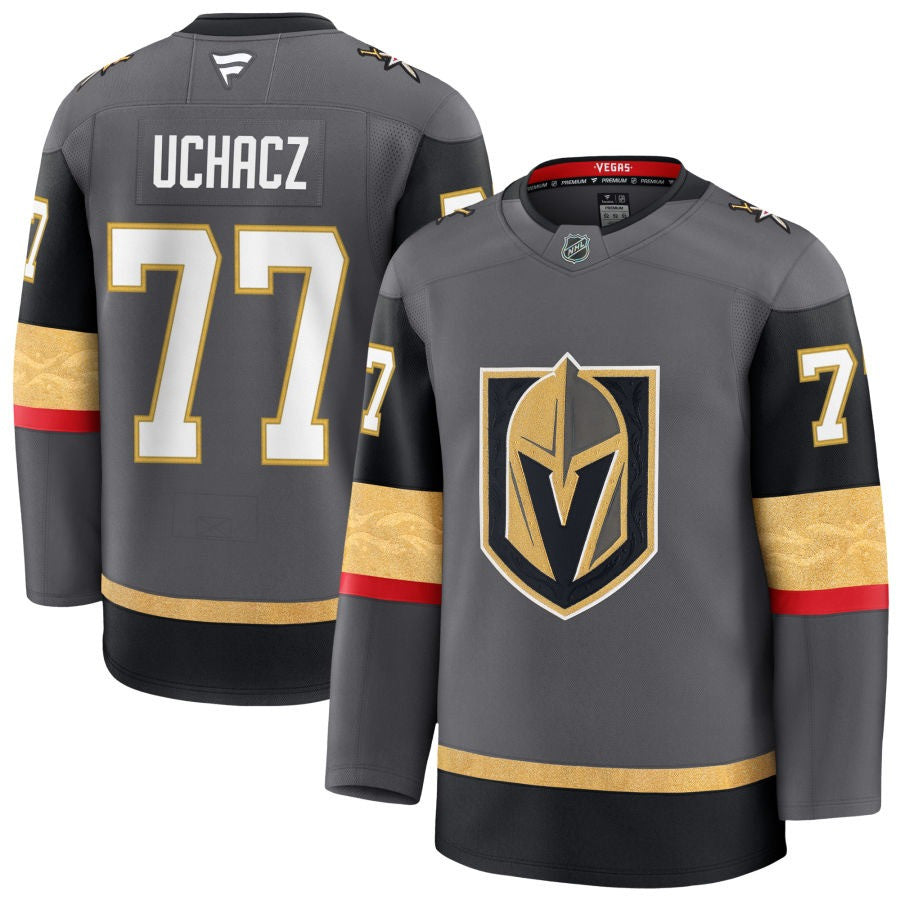 Kai Uchacz Vegas Golden Knights 2025 Alternate Premium Gray Jersey 1 Kai Uchacz Vegas Golden Knights 2025 Alternate Premium Gray Jersey