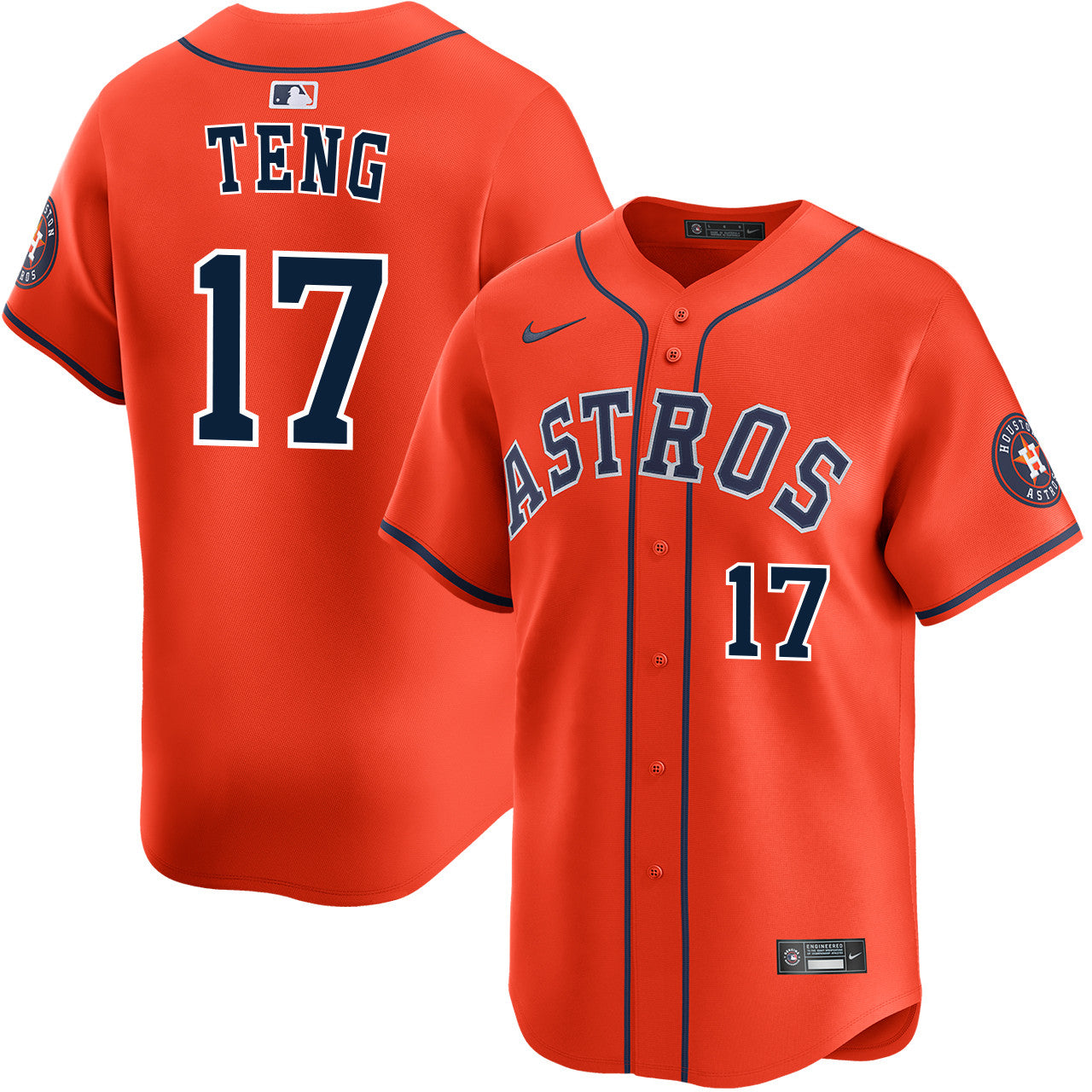 Kai-Wei Teng Houston Astros 2026 Alternate Limited Jersey - Orange