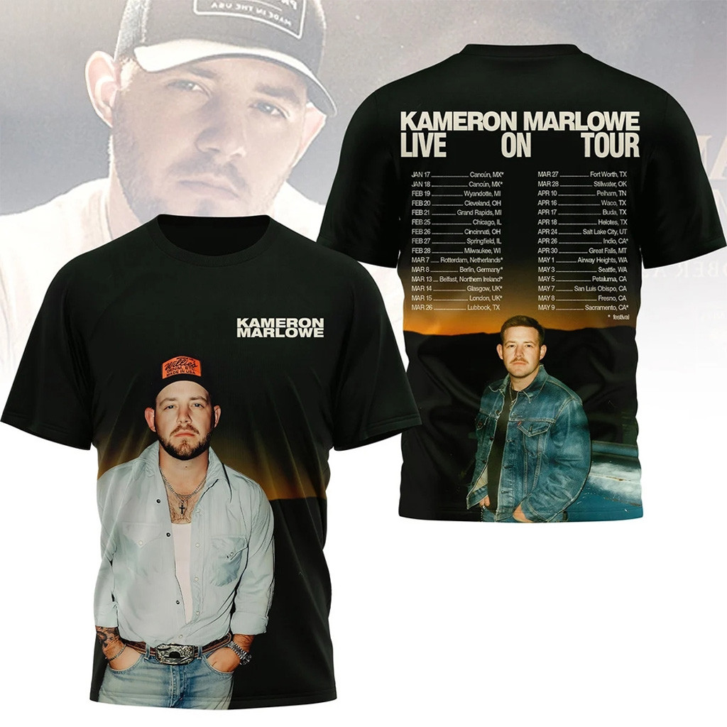 Kameron Marlowe Live On Tour 2026 Shirt Kameron Marlowe Merch Best Gifts For Music Lovers