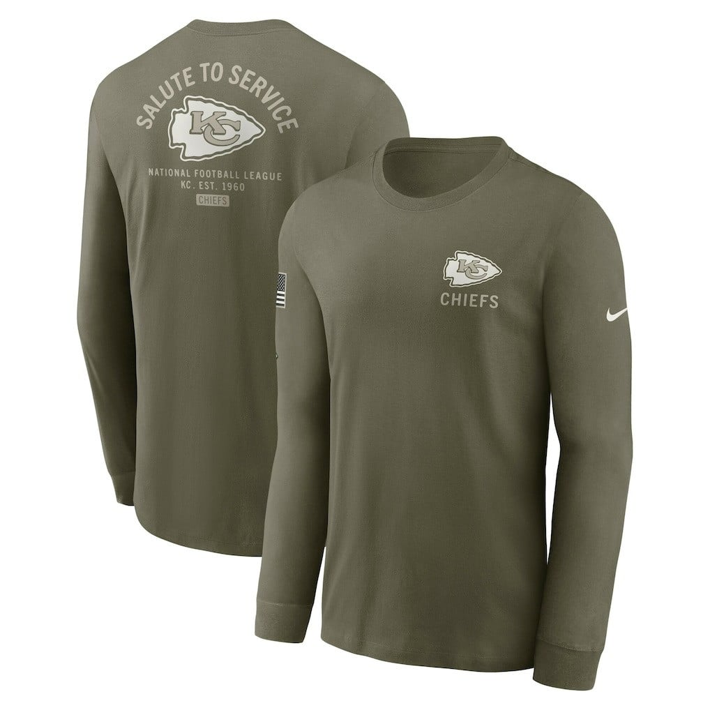 Kansas City Chiefs 2025 Salute to Service Sideline Long Sleeve T-Shirt - Olive