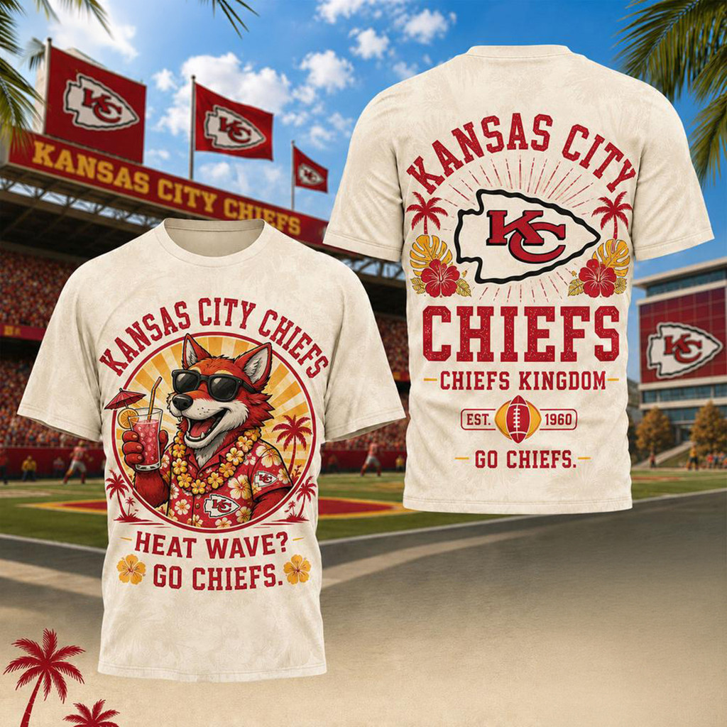 Kansas City Chiefs 2026 Beach Vibes Summer T-Shirt KC Chiefs Merch Present For Football Fans