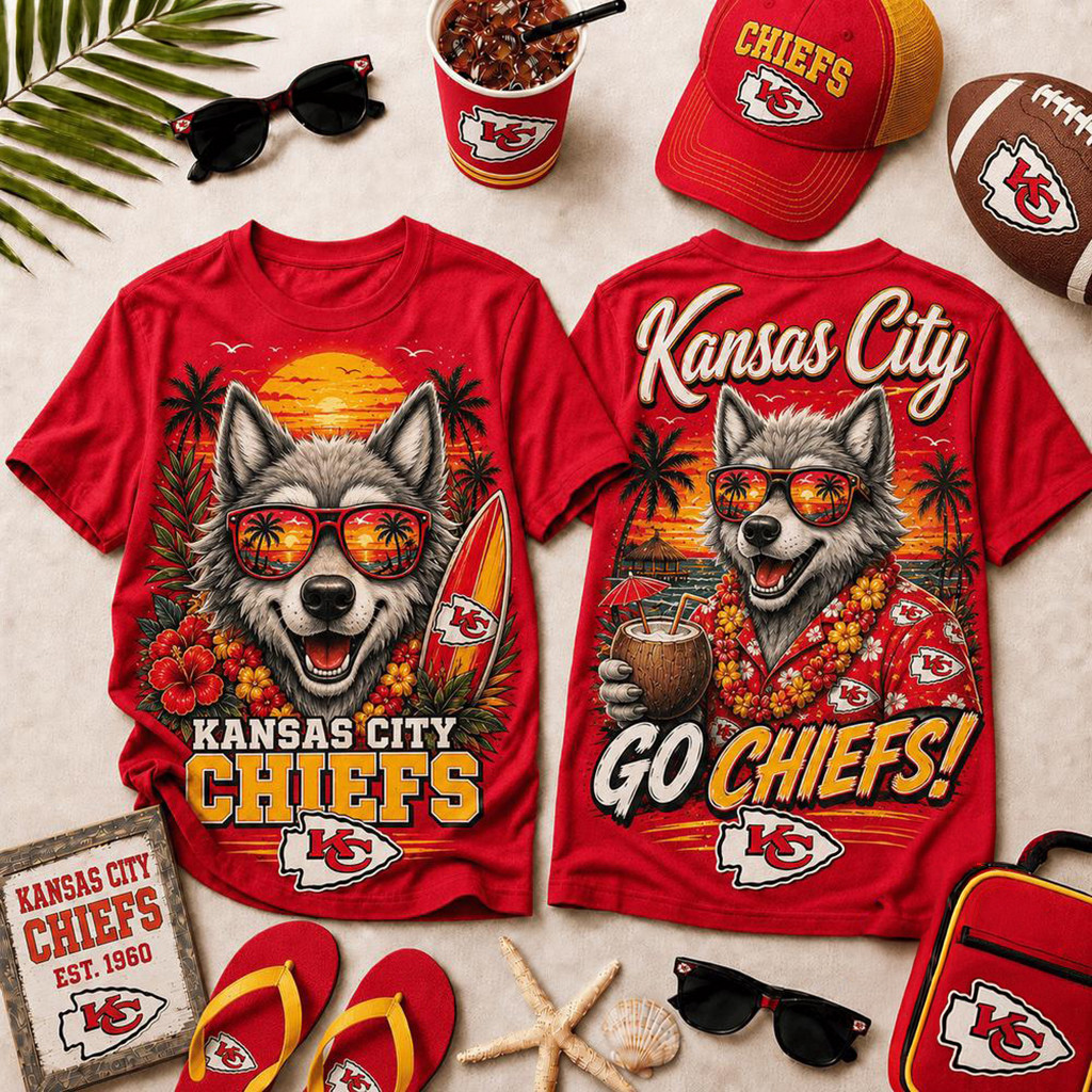 Kansas City Chiefs 2026 Summer Tropical T-Shirt Chiefs Merch Gifts For Football Lovers
