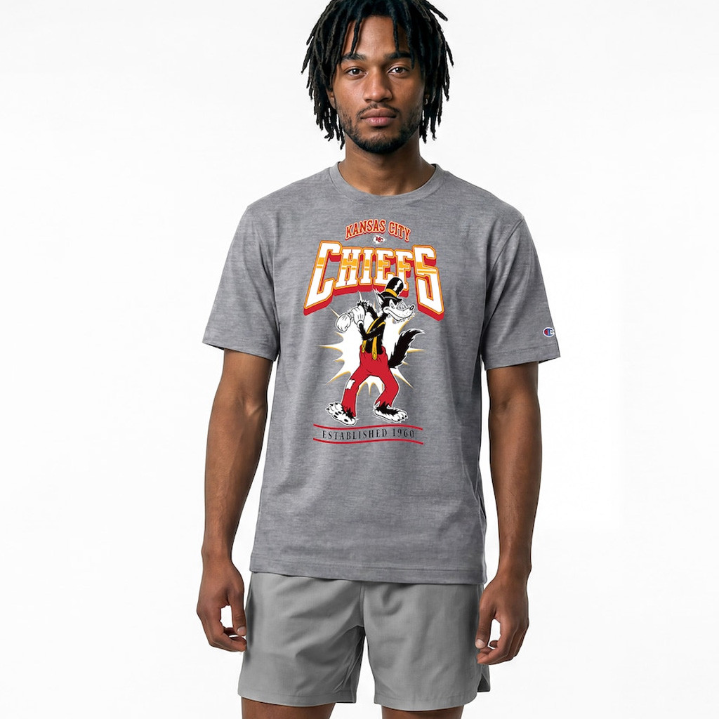 Kansas City Chiefs Disney X NFL Champion Big Bad Wolf All-Star T-Shirt KC Chiefs Merch Football Fan Gift