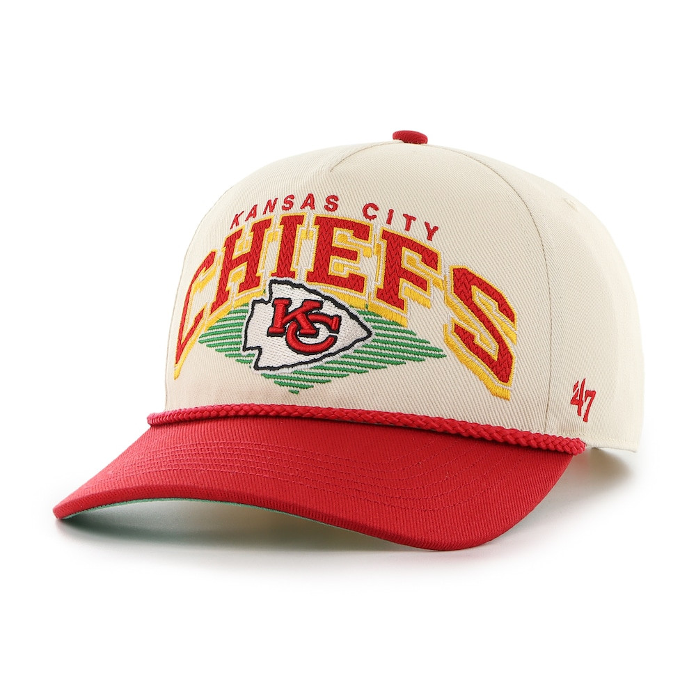 Kansas City Chiefs Merch - Men's '47 Cream Pomona Rope Adjustable Hitch Hat - American Football Presents