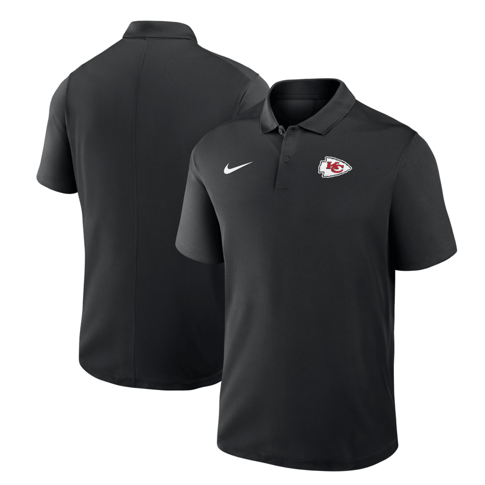 Kansas City Chiefs Merch - Men's Dri-FIT Victory Polo, Black - Football Present Ideas