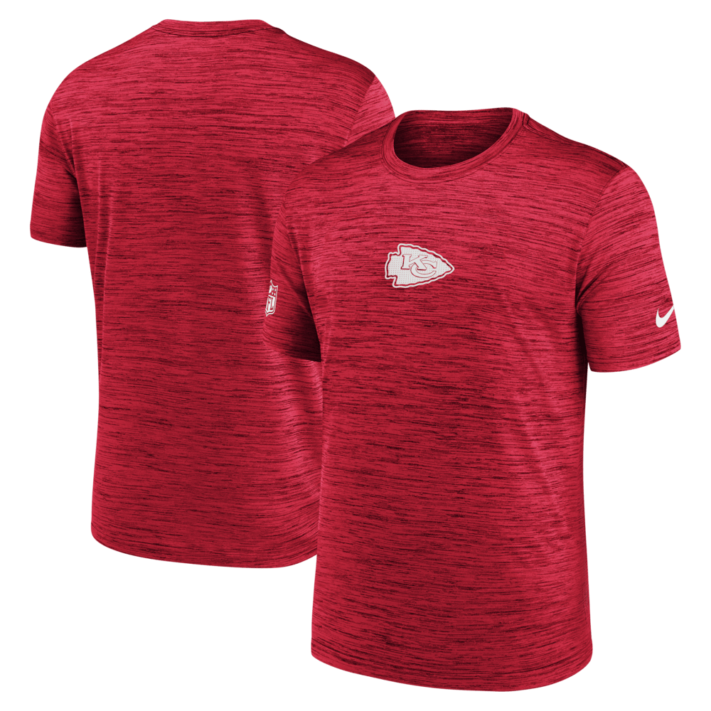Kansas City Chiefs Merch - Men's Sideline Velocity Dri-FIT T-Shirt, Red - Football Gift Ideas For Men