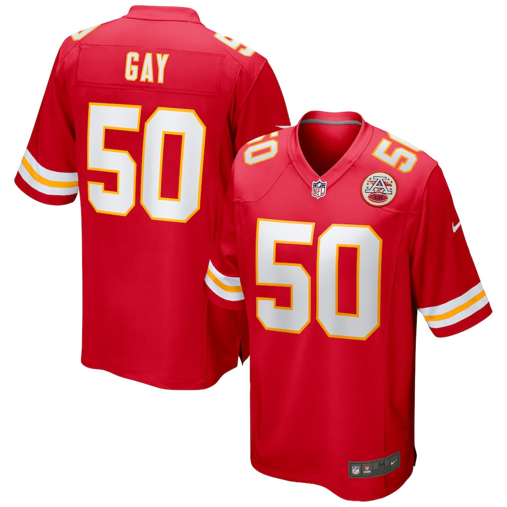 Kansas City Chiefs Merch - Men's Willie Gay Game Jersey, Red - American Football Christmas Gifts