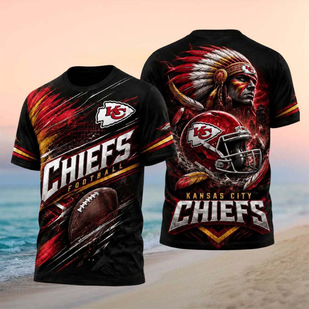 Kansas City Chiefs Native American Chief Helmet Football Graphic Shirt KC Chiefs Merch Gifts