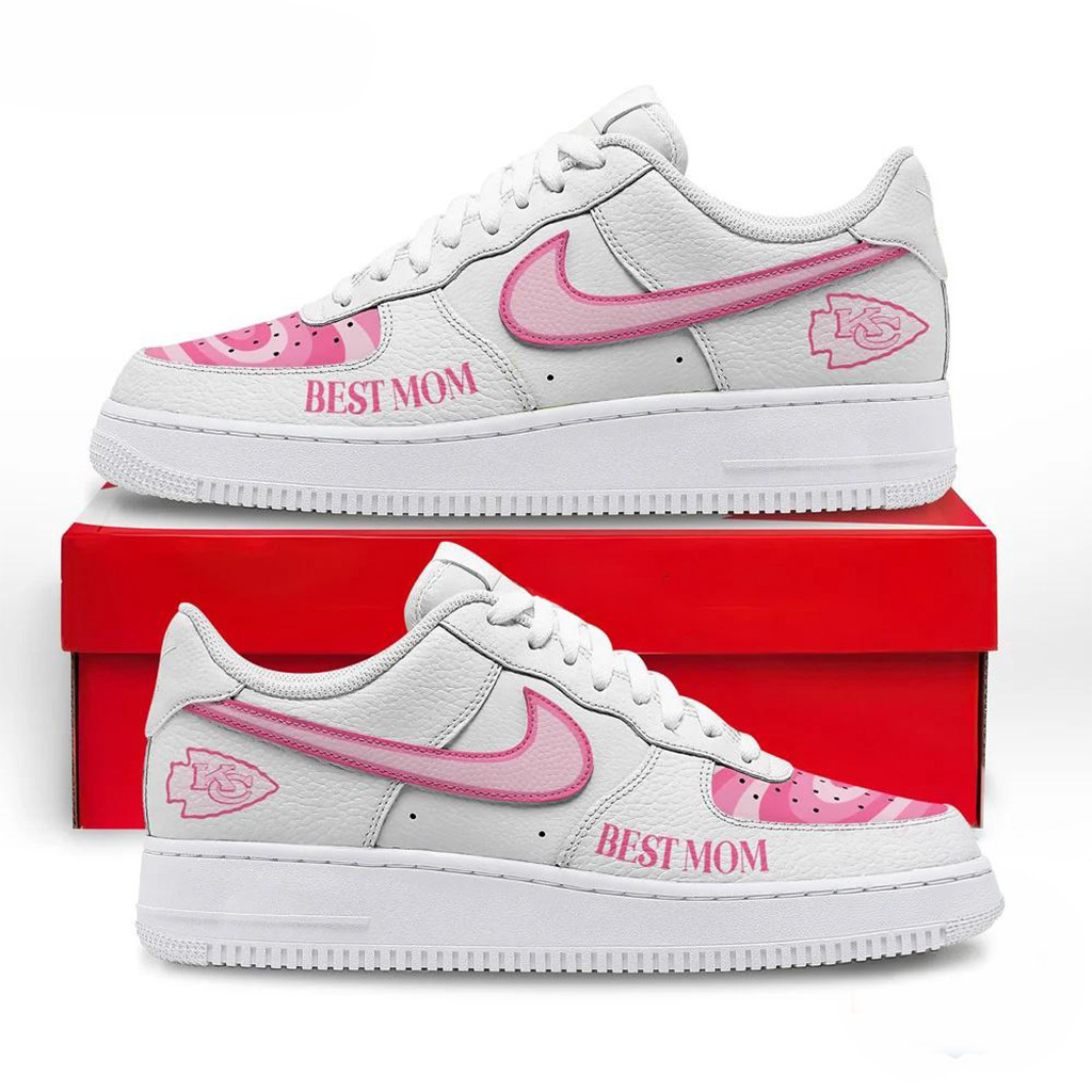 Kansas City Chiefs NFL Mothers Day Best Mom Air Force 1 Shoes Sneaker KC Chiefs Merch Gifts