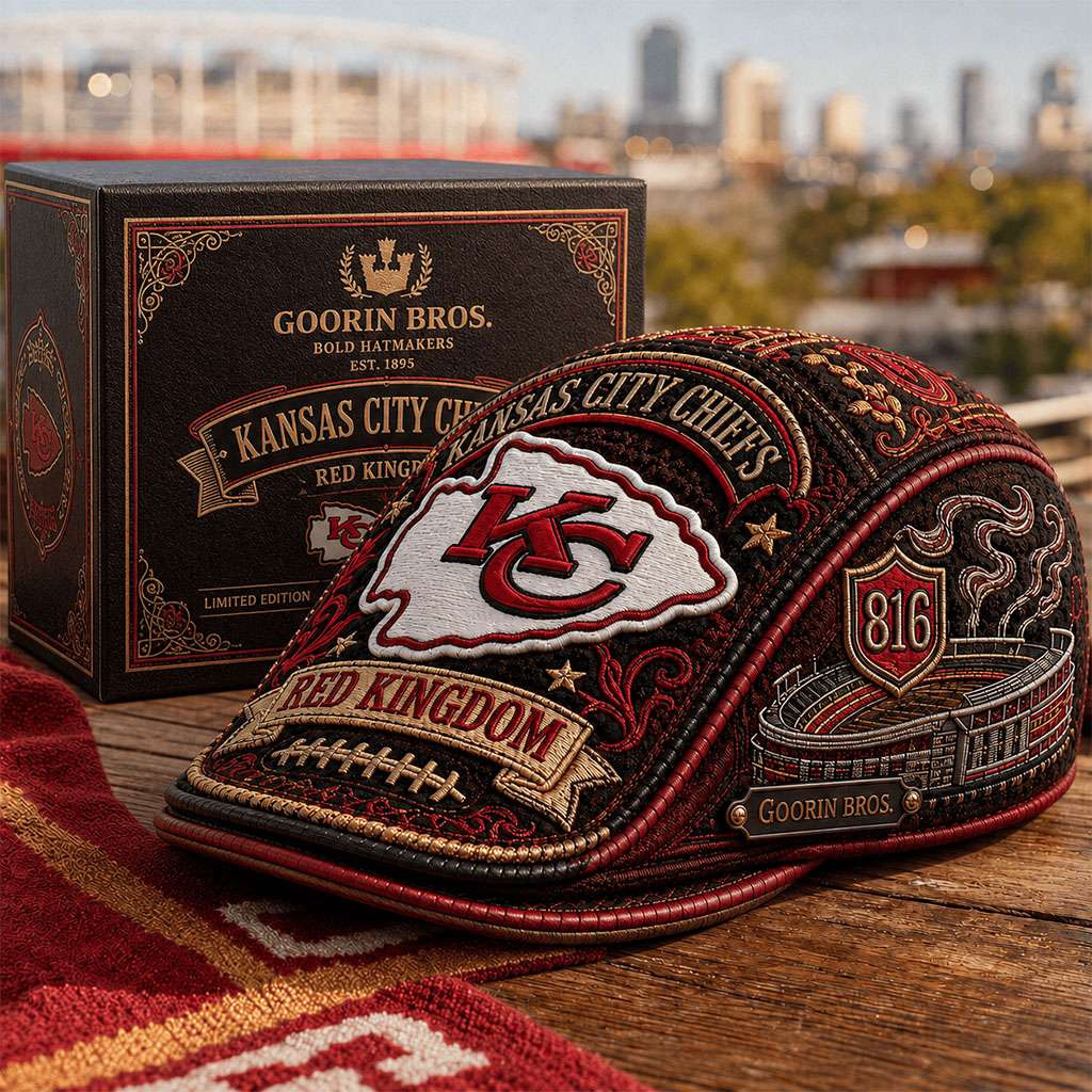 Kansas City Chiefs Red Kingdom Jeff Hat KC Chiefs Merch Good Gifts For Football Fans