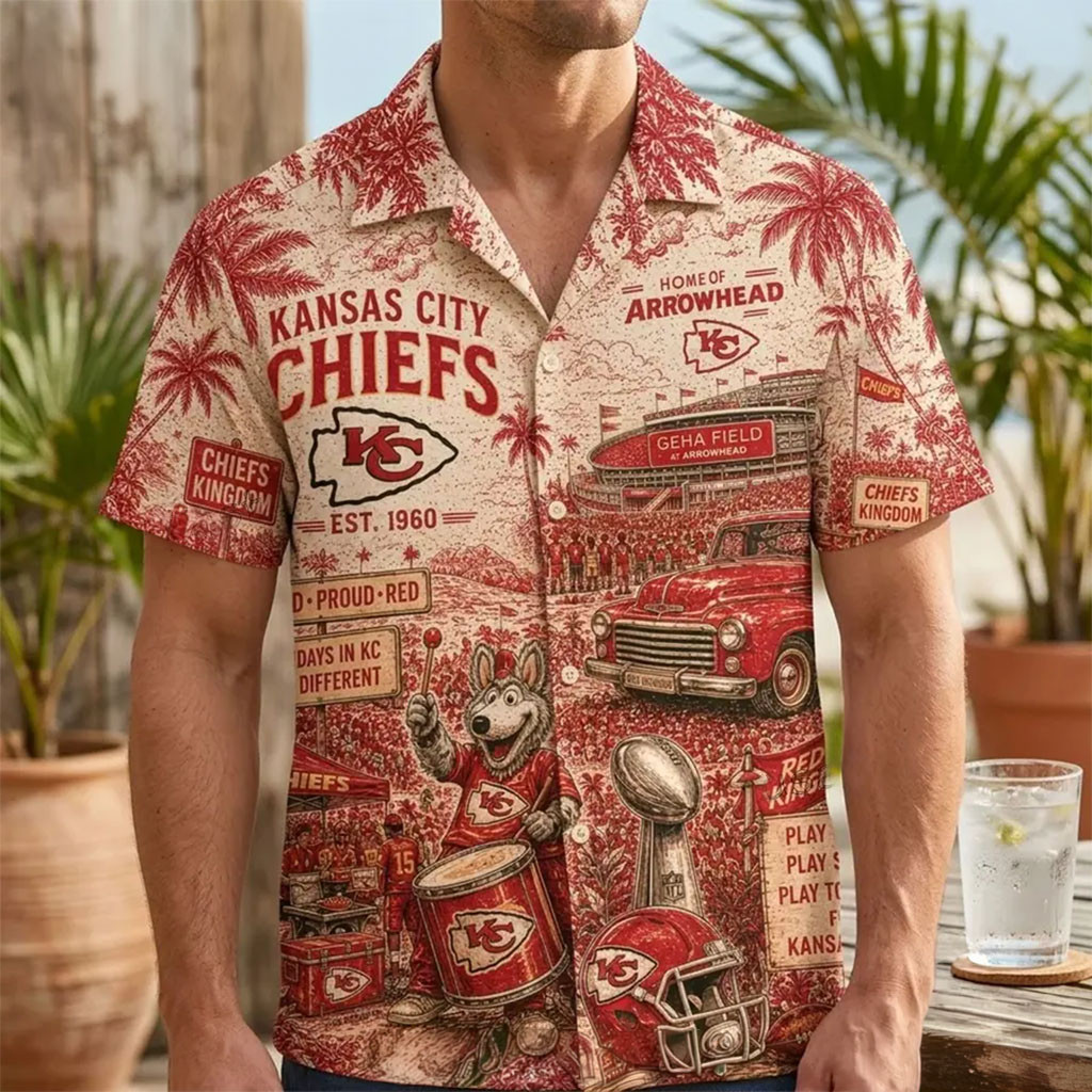 Kansas City Chiefs Tropical Vibes Hawaiian Shirt Chiefs Merch Football Fan Gift Ideas