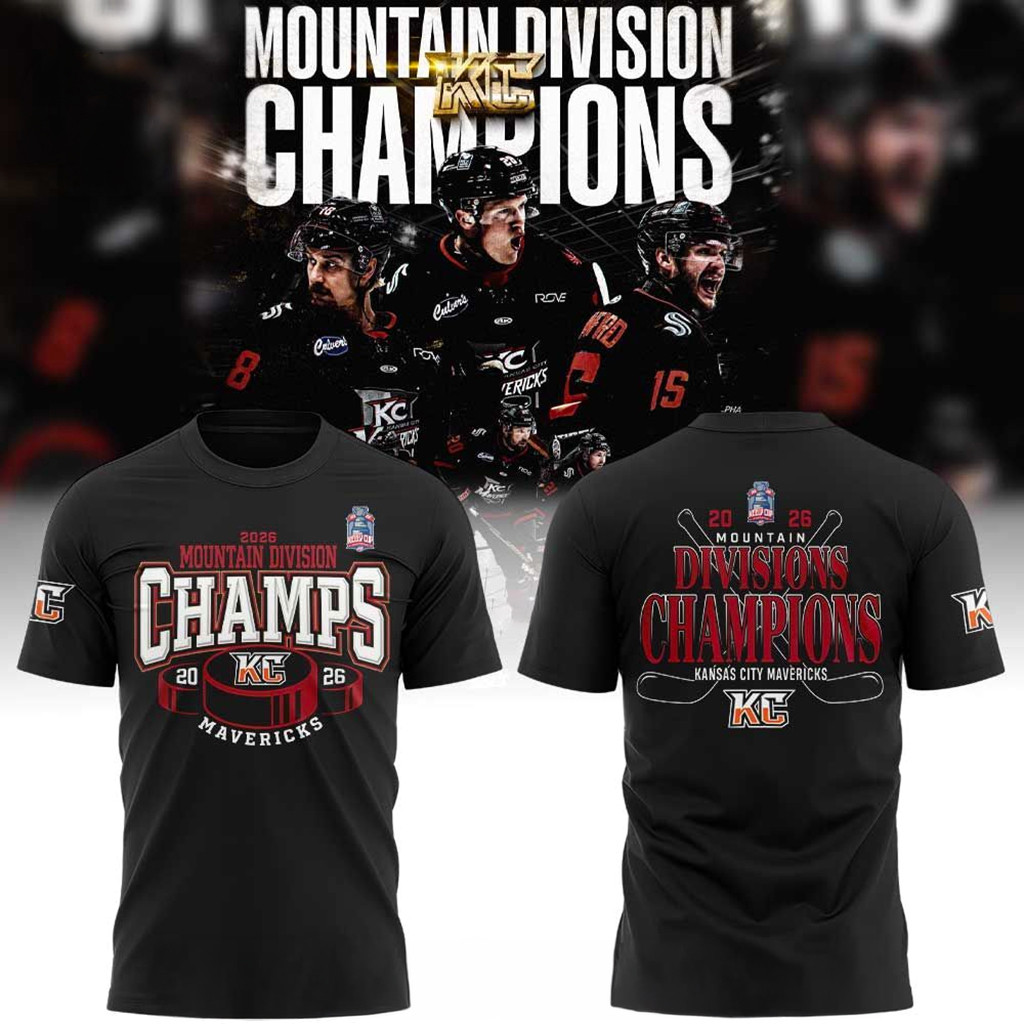 Kansas City Mavericks 2026 Mountain Division Champions T-Shirt KC Mavericks Merch Fan Gifts