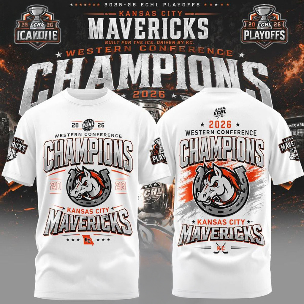 Kansas City Mavericks Western Conference Champions 2026 T-Shirt KC Mavericks Merch Fan Gifts
