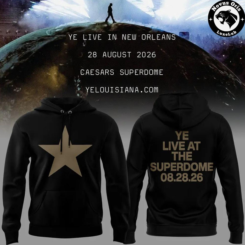 Kanye West Merch Ye Live At The Superdome Tour 2026 Black Hoodie Cool Gifts For Music Lovers