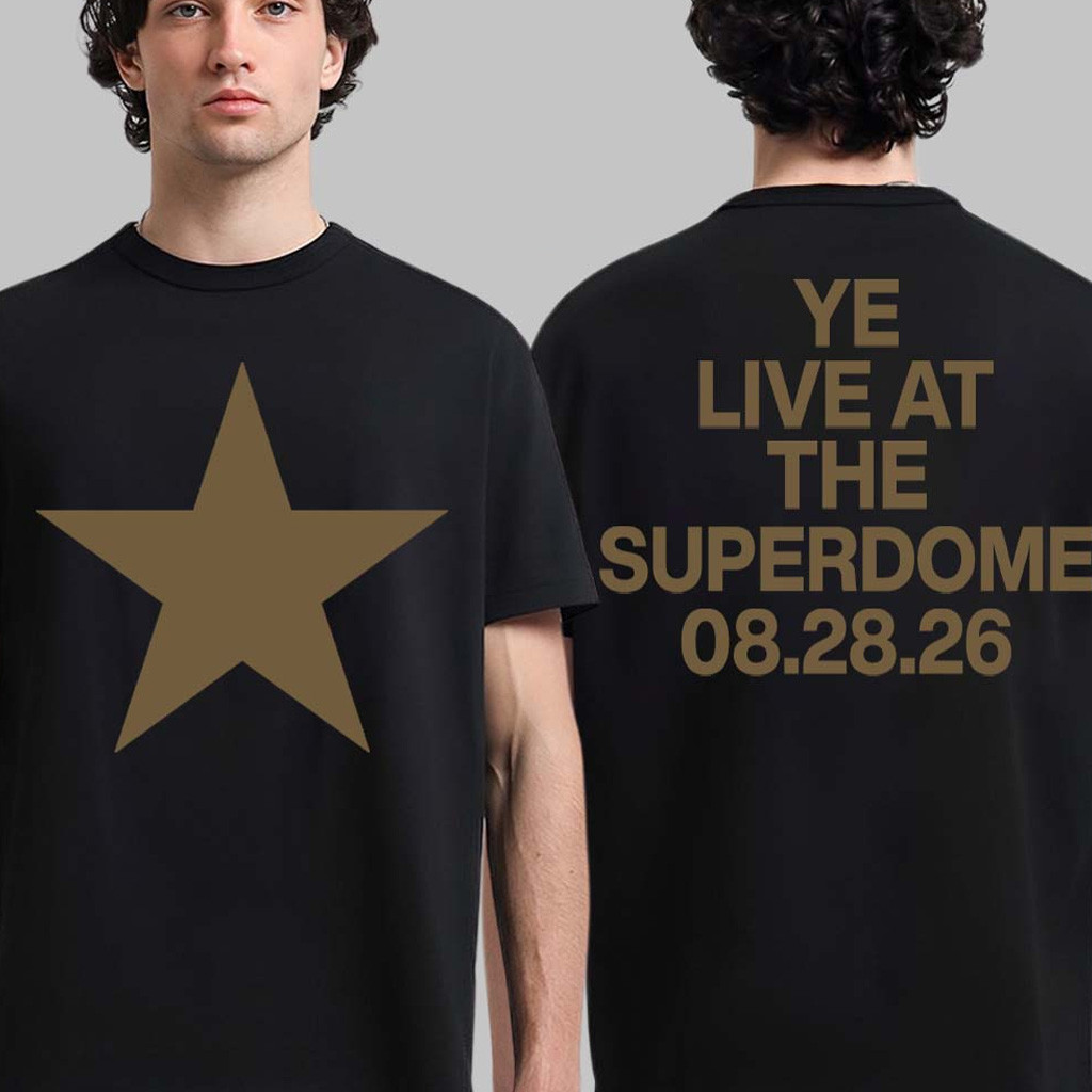 Kanye West Tour Merch YE Live At The Superdome New Orleans LA 2026 T-Shirt Golden Star Shirt