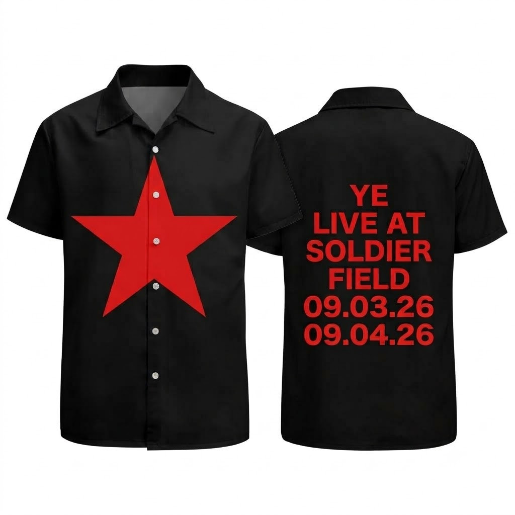 Kanye West Ye Merch Chicago 2026 Star Hoodie Ye Live At Soldier Field Hoodie Rapper Fan Gifts - Image 6