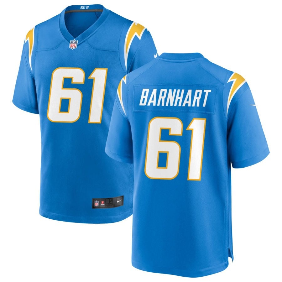 Karsen Barnhart Los Angeles Chargers 2025 Game Jersey - Powder Blue