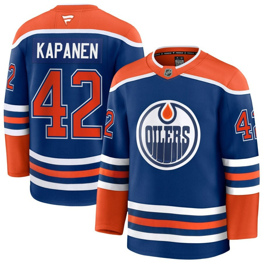 Kasperi Kapanen Edmonton Oilers 2025 Home Premium Royal Jersey 1 Kasperi Kapanen Edmonton Oilers 2025 Home Premium Royal Jersey
