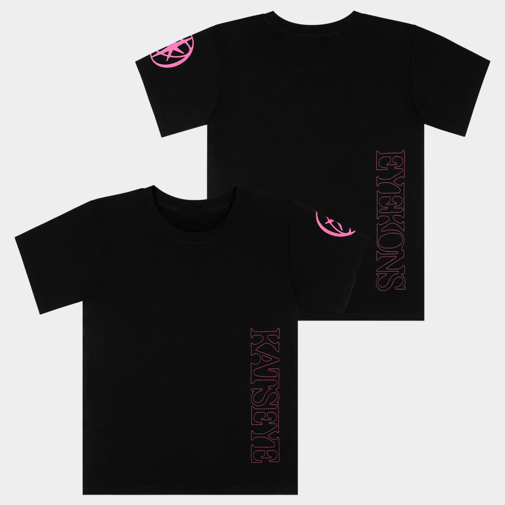 Katseye Merch 2026 Katseye X Eyekons Logo Stitch Black T-Shirt Gift For Music Fans