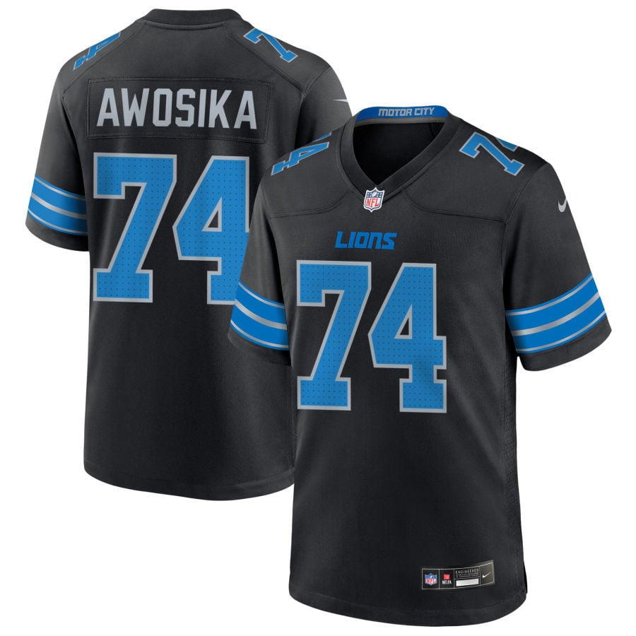 Kayode Awosika Detroit Lions 2025 Alternate Game Jersey - Black