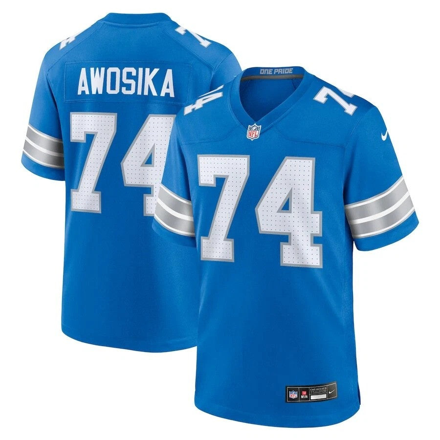 Kayode Awosika Detroit Lions 2025 Player Game Jersey - Blue