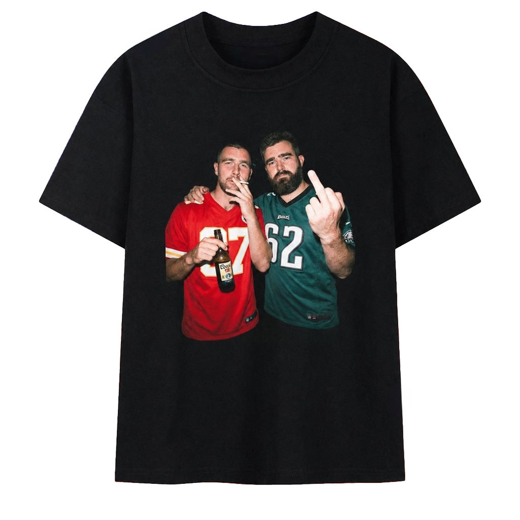 Kelce Brothers Travis Kelce And Jason Kelce Football Graphic T-Shirt Presents For Football Fans