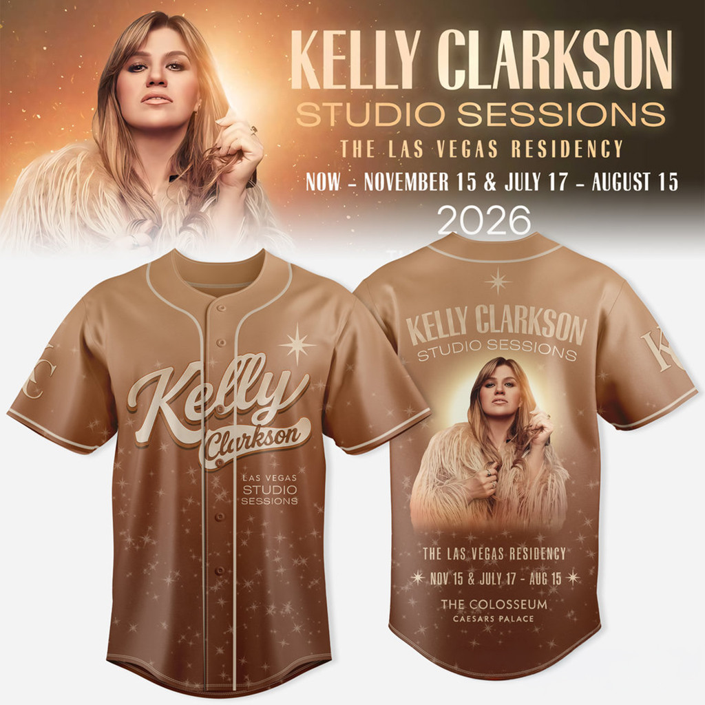 Kelly Clarkson Studio Sessions The Las Vegas Residency 2026 Golden Era Jersey Fan Merch