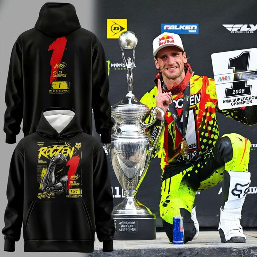 Ken Roczen AMA Supercross 450SX 2026 Champion Hoodie Ken Roczen Merch Racing Fan Gifts