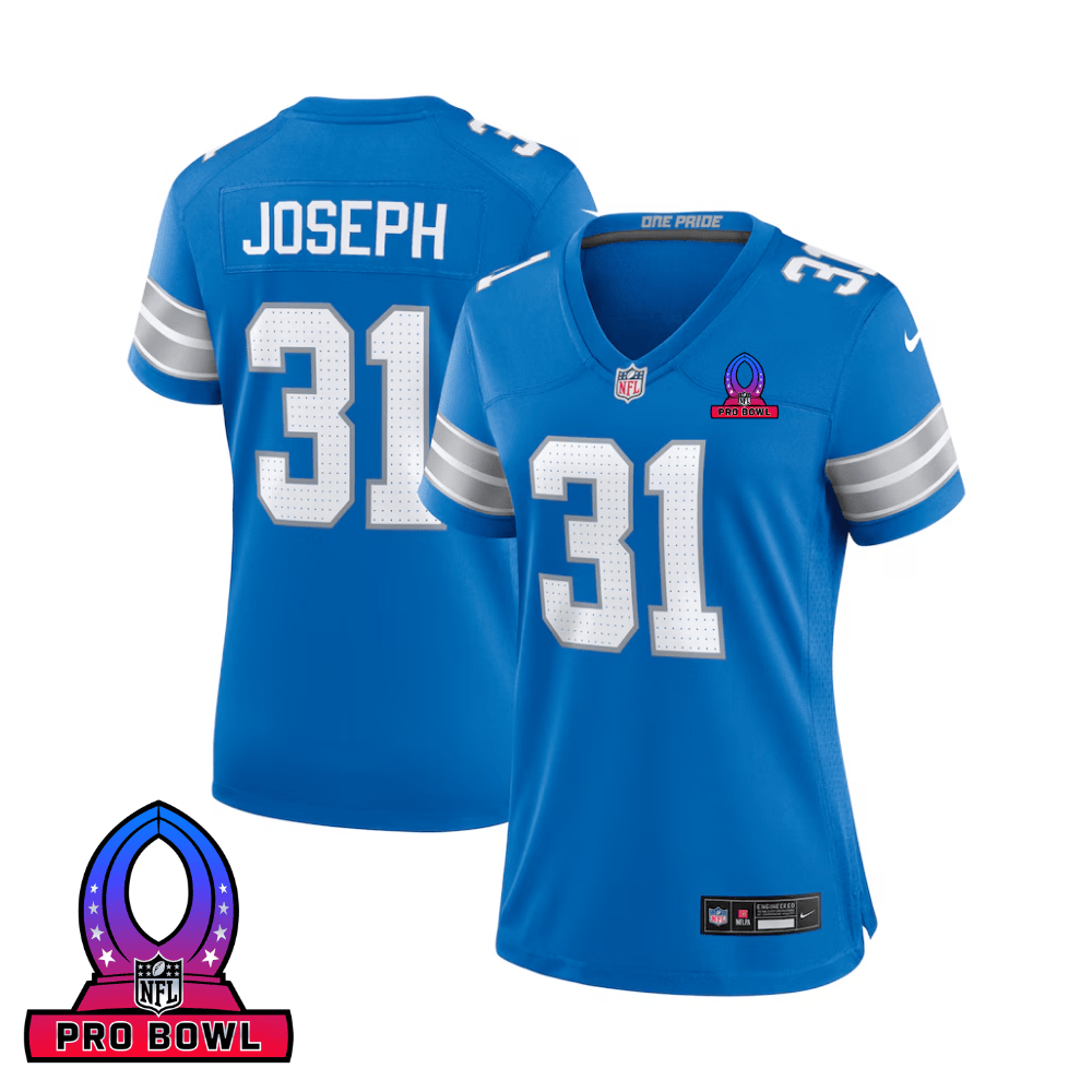 Kerby Joseph Detroit Lions 2025 Pro Bowl Patch Game Jersey - Blue