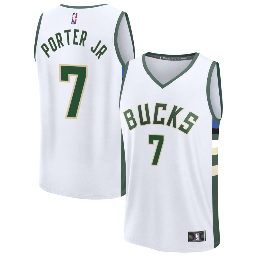 Kevin Porter Jr Milwaukee Bucks 2025 Fast Break Association Edition Jersey - White