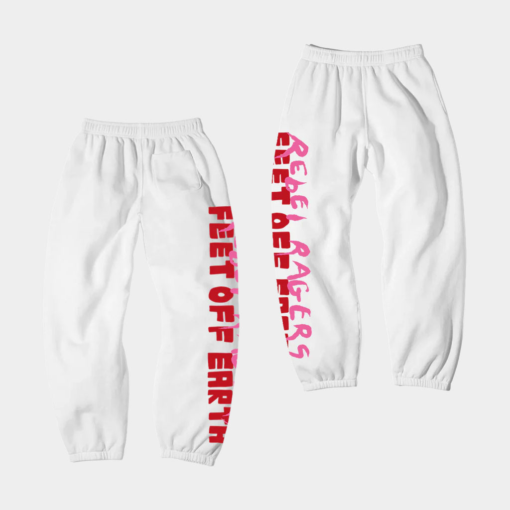 Kid Cudi Merch 2026 Rebel Ragers Feet Off Earth Sweatpants Kid Cudi Tour Merch Gift For Fans