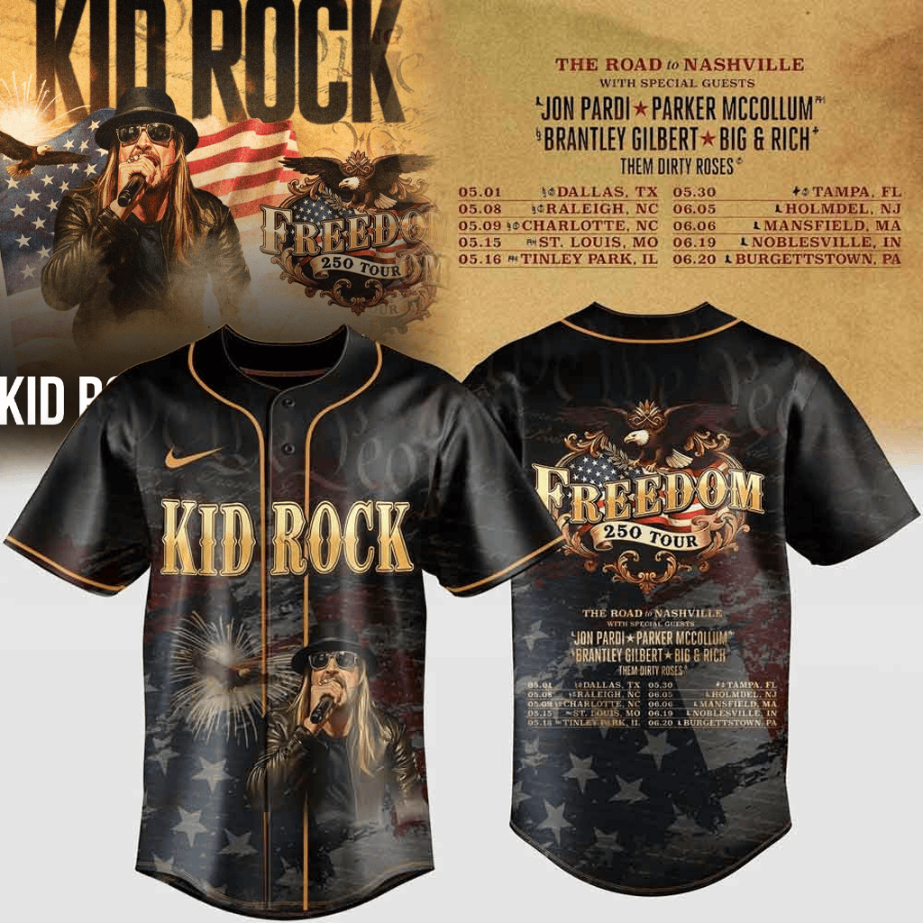 Kid Rock 250 Years In The Making Black Jersey Kid Rock Merch Birthday Gift For Dad