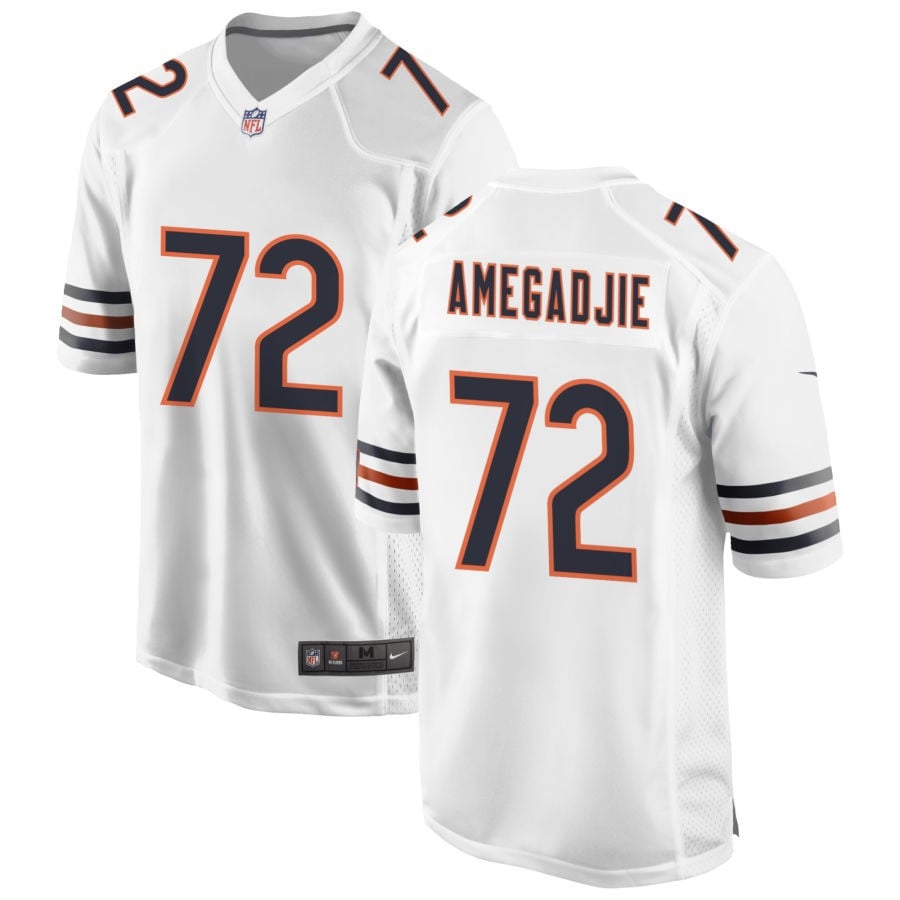 Kiran Amegadjie Chicago Bears 2025 Game Jersey - White