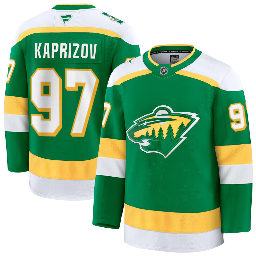 Kirill Kaprizov Minnesota Wild 2025 Alternate Premium Jersey - Green 1 Kirill Kaprizov Minnesota Wild 2025 Alternate Premium Jersey - Green