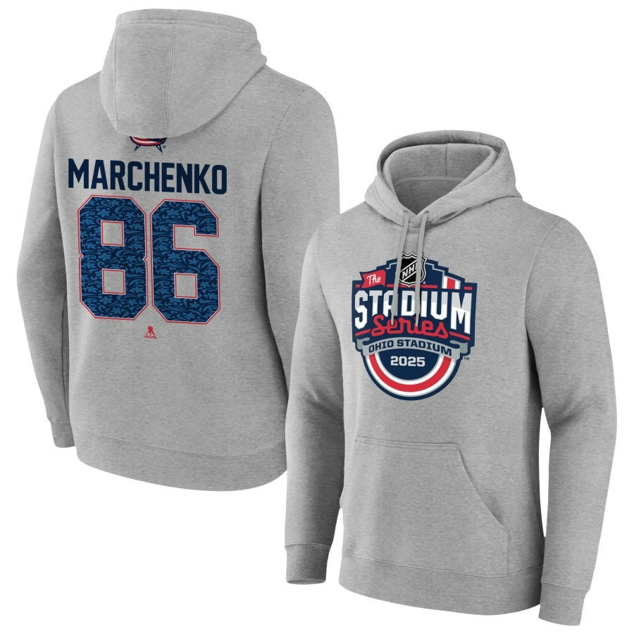 Kirill Marchenko Columbus Blue Jackets 2025 Stadium Series Pick-A-Player Gray Pullover Hoodie 1 Kirill Marchenko Columbus Blue Jackets 2025 Stadium Series Pick-A-Player Gray Pullover Hoodie