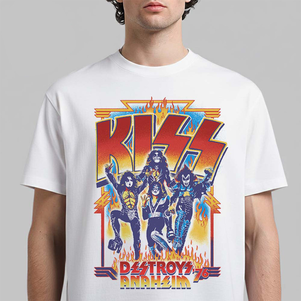 Kiss Destroys Anaheim 76 Stadium Show Framed Destroys Anaheim T-Shirt Kiss Merch Present