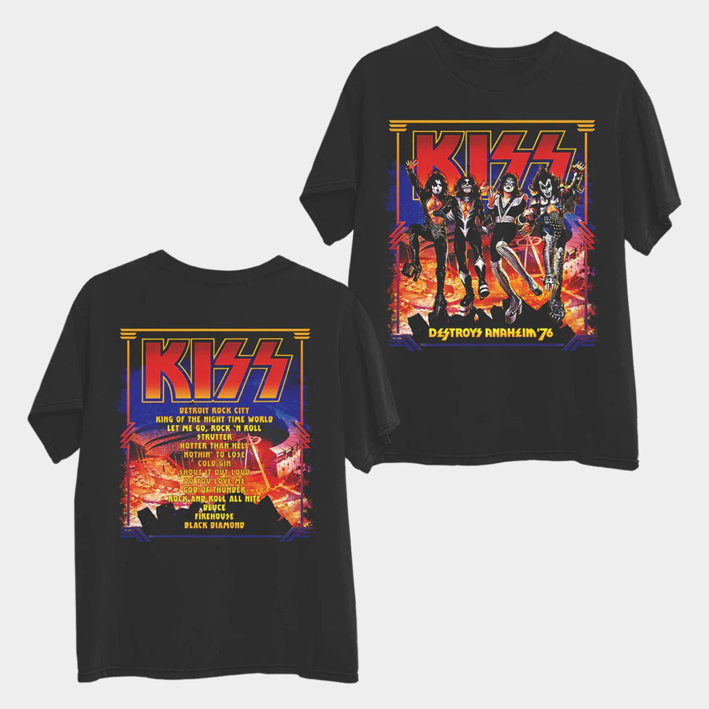 KISS Merch 2026 Framed Destroys Anaheim T-Shirt KISS Band Merch Gift For Music Lovers