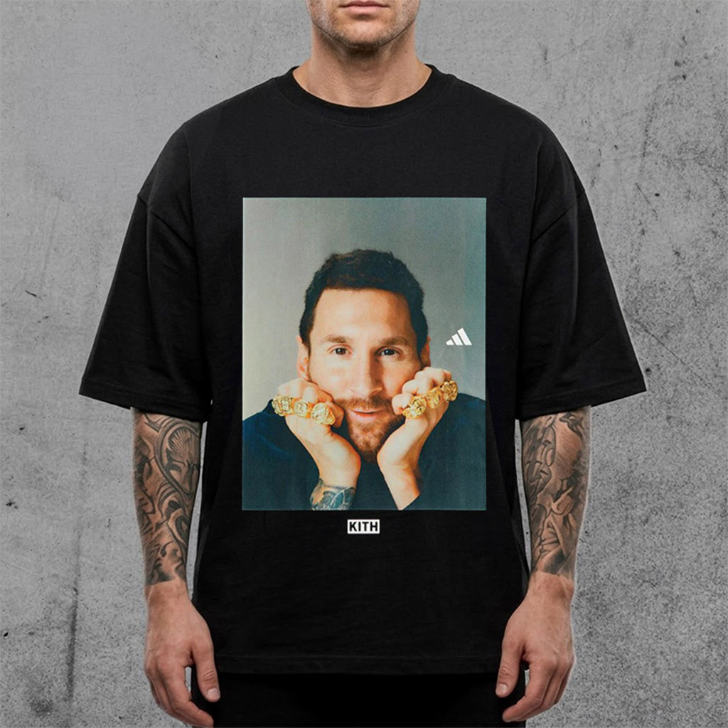 Kith X Messi Football Graphic T-Shirt Messi Argentina Football Merch Gifts For Father's Day