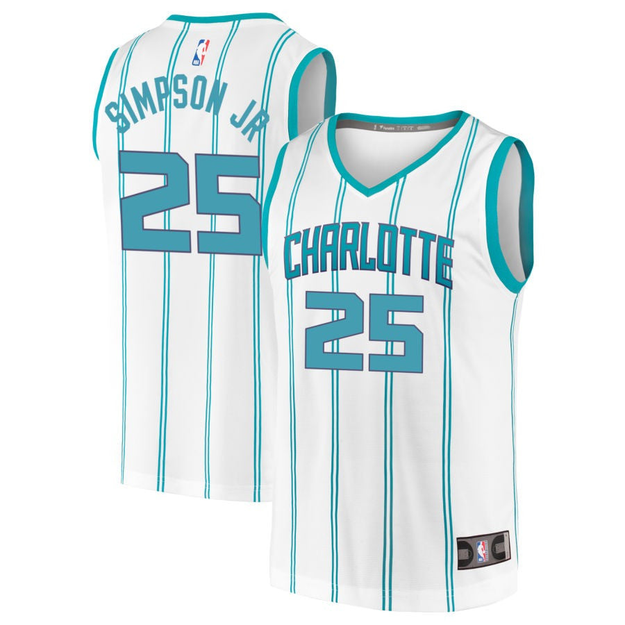 KJ Simpson Jr Charlotte Hornets 2025 Association Edition Fast Break Jersey - White 1 KJ Simpson Jr Charlotte Hornets 2025 Association Edition Fast Break Jersey - White