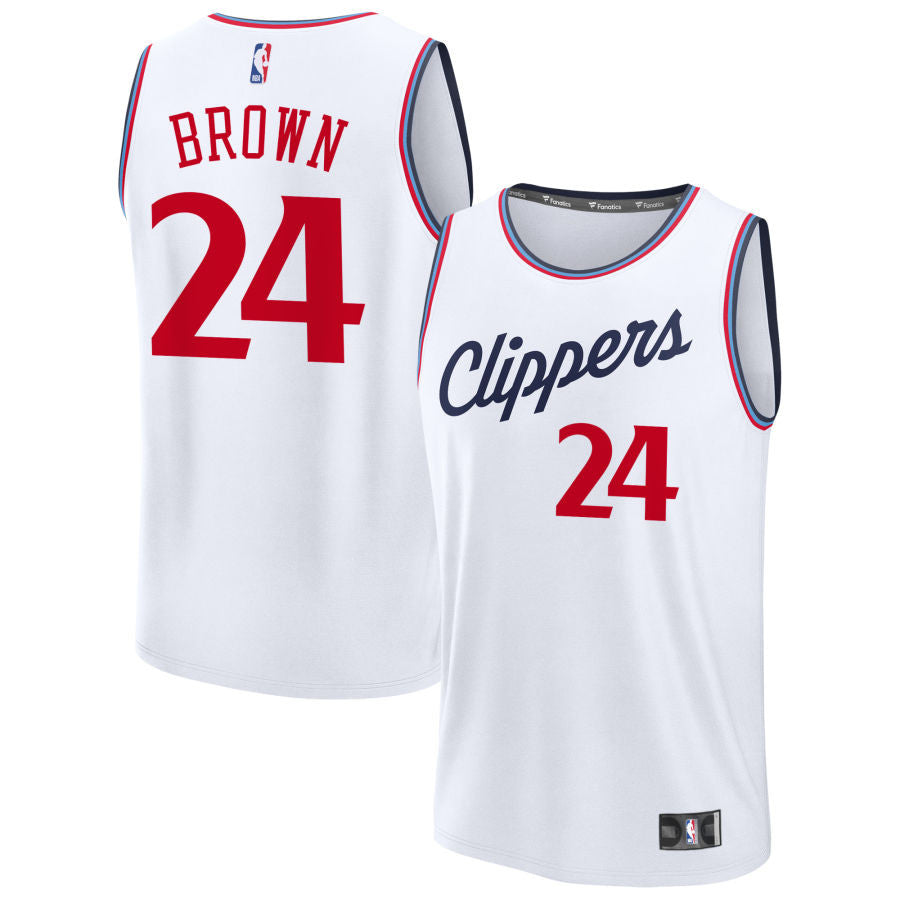 Kobe Brown LA Clippers 2025 Fast Break Association Edition Jersey - White