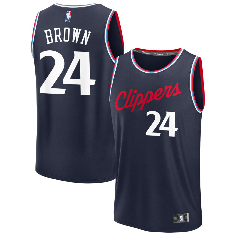 Kobe Brown LA Clippers 2025 Fast Break Icon Edition Jersey - Navy