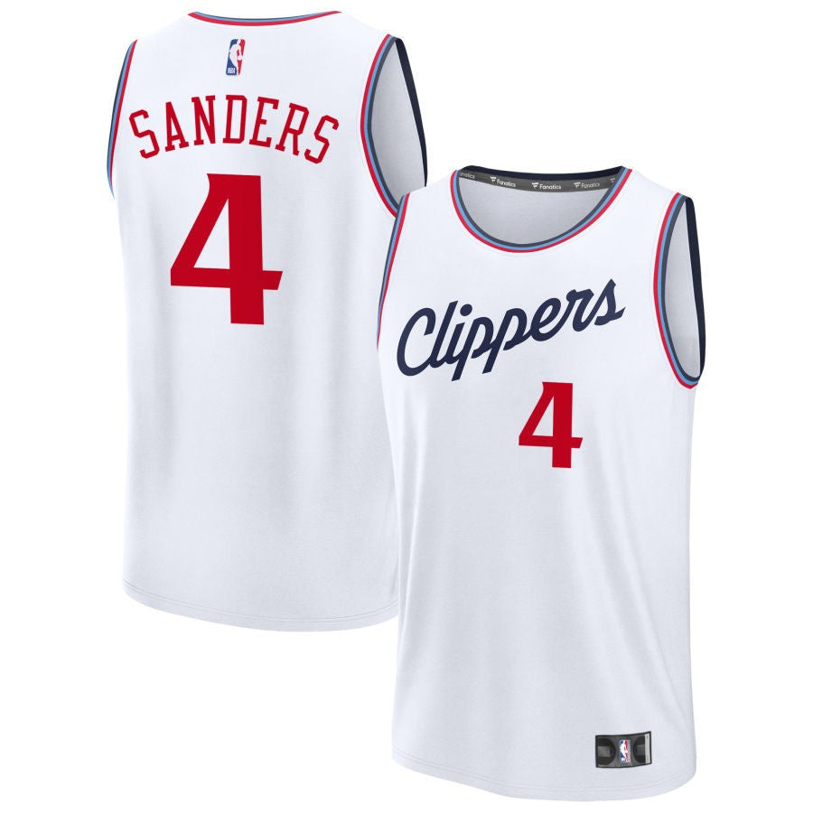 Kobe Sanders LA Clippers 2025 Association Edition Jersey - White 1 Kobe Sanders LA Clippers 2025 Association Edition Jersey - White