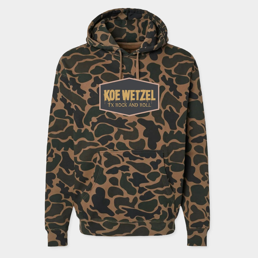 Koe Wetzel Merch 2026 Duck Camo Hoodie Koe Wetzel TX Rock And Roll Hoodie Gifts For Fans