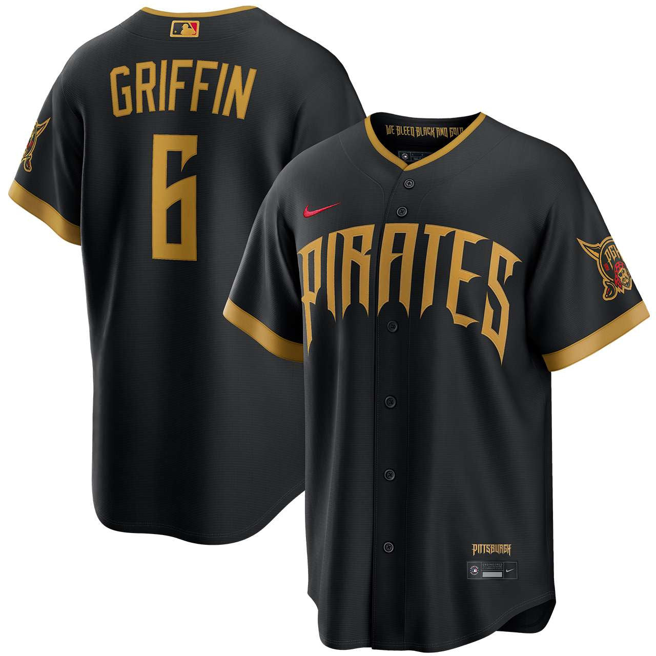 Konnor Griffin Pittsburgh Pirates 2026 City Connect Stadium Jersey - Black