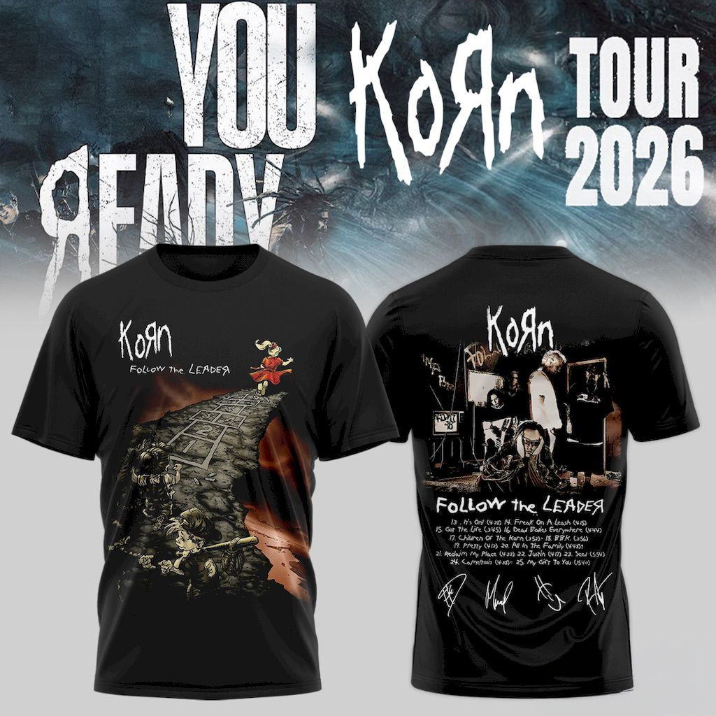 Korn Are You Ready Signature T-Shirt 2026 Follow The Leader Shirt Korn Merch Gifts For Fans